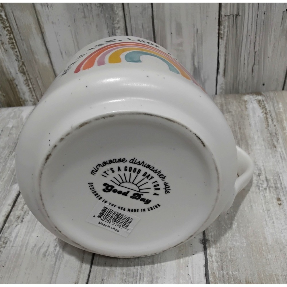 Good Day Rainbow Mug "When It Rains Look For Rainbows" Ceramic - Picture 3 of 4